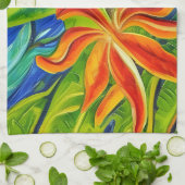 熱帯の花1 キッチンタオル (折り畳み)