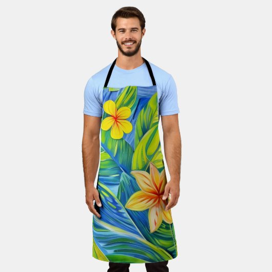 熱帯の花3 エプロン (着用した状態)
