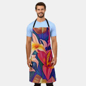 熱帯の花5 エプロン (着用した状態)