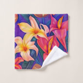 熱帯の花5 バスタオルセット (ウォッシュタオル)