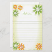 熱帯の花5.5インチx 8.5インチ文房具 便箋 (正面/裏面)