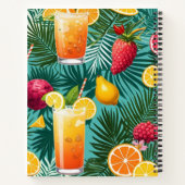 熱帯の花、カラフル果実スパイラルノート ノートブック (裏面)