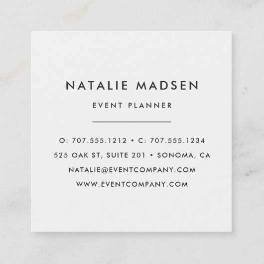 熱帯の花 スクエア名刺 (裏面)