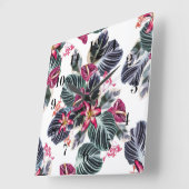 熱帯の花 スクエア壁時計 (傾斜)