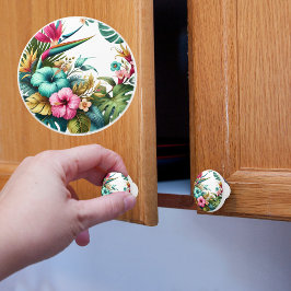 熱帯の花 セラミックノブ