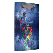 熱帯の花、ハチドリ、蝶と星 クリップボード (右)