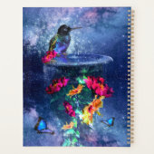 熱帯の花、ハチドリ、蝶と星 プランナー手帳 (裏面)