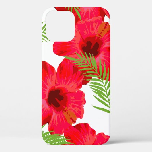 熱帯の花、ヤシのシームレスパタ離れン Case-Mate iPhoneケース (裏面)