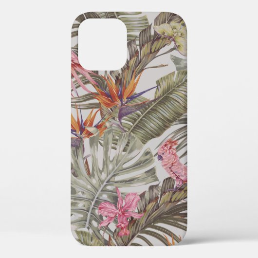 熱帯の花、ヤシ葉の花、パラダイスの鳥  Case-Mate iPhoneケース (裏面)