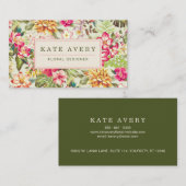 熱帯の花 | ヴィンテージ植物 名刺 (正面/裏面)