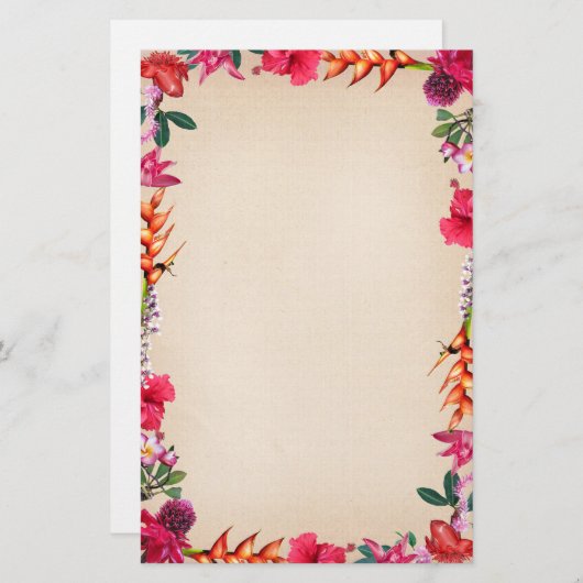 熱帯の花 便箋 (正面/裏面)