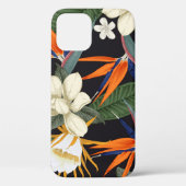 熱帯の花、暗い背景、フローラシームレス Case-Mate iPhoneケース (裏面)