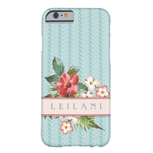 熱帯の花 |海ウェーブアクア/コーラルカスタム Case-Mate iPhoneケース (裏面)