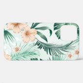 熱帯の花、緑豊かな葉のパターン。 Case-Mate iPhoneケース (裏面 (横))