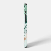 熱帯の花、緑豊かな葉のパターン。 iPhoneケース (左側面)