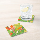 熱帯の花 | Bird of Paradise スクエアペーパーコースター (インサイチュ)