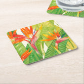 熱帯の花 | Bird of Paradise スクエアペーパーコースター (アングル)