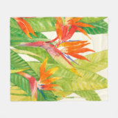 熱帯の花 | Bird of Paradise フリースブランケット (正面(横))