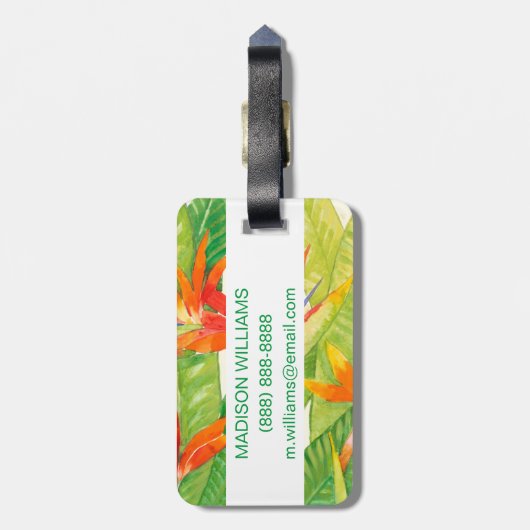 熱帯の花 | Bird of Paradise ラゲッジタグ (裏面縦)