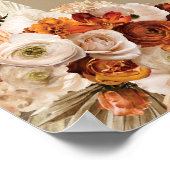 熱帯の花boho arch terracotta pampas grass ポスター (角)