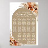 熱帯の花boho arch terracotta pampas grass ポスター (正面)