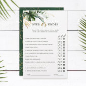 熱帯の葉がブライダルシャワーの上または下