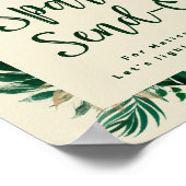 熱帯の葉のスパークラーの新型の送信サイン ポスター (角)