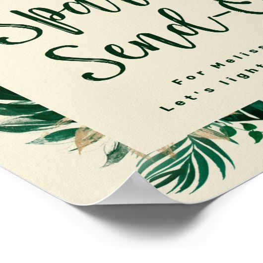 熱帯の葉のスパークラーの新型の送信サイン ポスター (角)