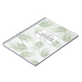 熱帯の葉のセージ結婚グリーン ノートブック (左側)