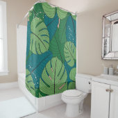 熱帯の葉のタペストリー:ヴィンテージヴェルジュア シャワーカーテン (インサイチュ)