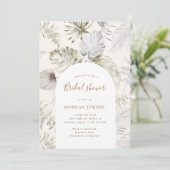 熱帯の葉のブライダルシャワーへの招待 招待状 (スタンド正面)