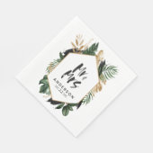 熱帯の葉のミスター&ミセス結婚のナプキン スタンダードランチョンナプキン (角)