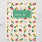 熱帯の葉のレシピ分周器/指数 (正面/裏面)