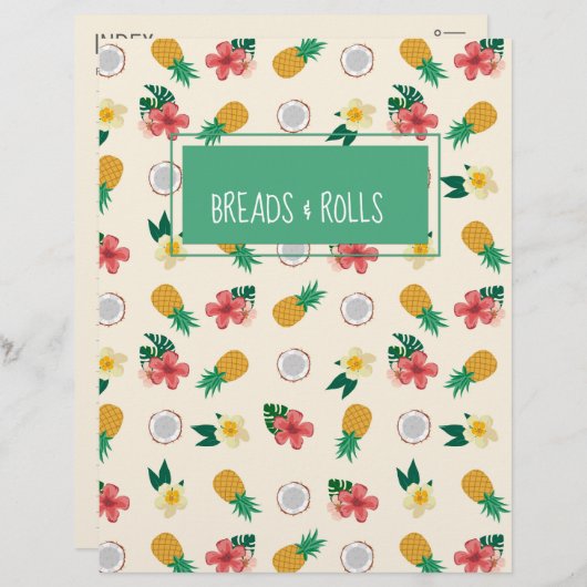 熱帯の葉のレシピ分周器/指数 (正面/裏面)