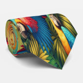 熱帯の葉の中の多くの小さなオウム ネクタイ (ロール)