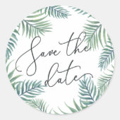 熱帯の葉の保存日 ラウンドシール (正面)