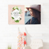 熱帯の葉の写真の卒業パーティー 横断幕 (インサイチュ)