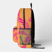 熱帯の葉の夏のパーム葉オレンジピンク プリントバックパック (右)