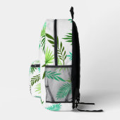 熱帯の葉の夏のヤシ葉の緑のパターン プリントバックパック (右)