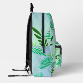 熱帯の葉の夏の緑の葉サファリー プリントバックパック (左)