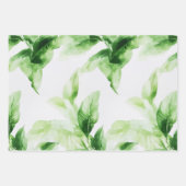 熱帯の葉の多い緑の植物の家の植物 ラッピングペーパーシート (正面2)