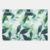 熱帯の葉の多い緑の植物の家の植物 ラッピングペーパーシート (正面)