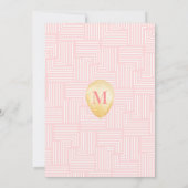 熱帯の葉の大理石ピンクの金ゴールド誕生日の招待 招待状 (裏面)