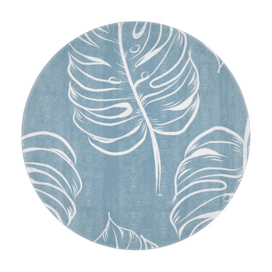 熱帯の葉の抽象芸術：シームレスな緑。 カッティングボード (正面)