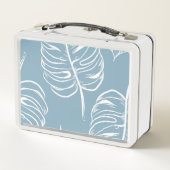 熱帯の葉の抽象芸術：シームレスな緑。 メタルランチボックス (裏面)