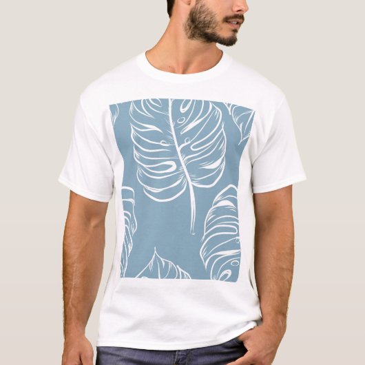 熱帯の葉の抽象芸術：シームレスな緑。 Tシャツ (正面)