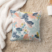 熱帯の葉の水疱 クッション (ブランケット)