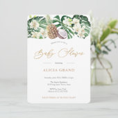 熱帯の葉の洗練された赤ちゃんシャワー 招待状 (スタンド正面)