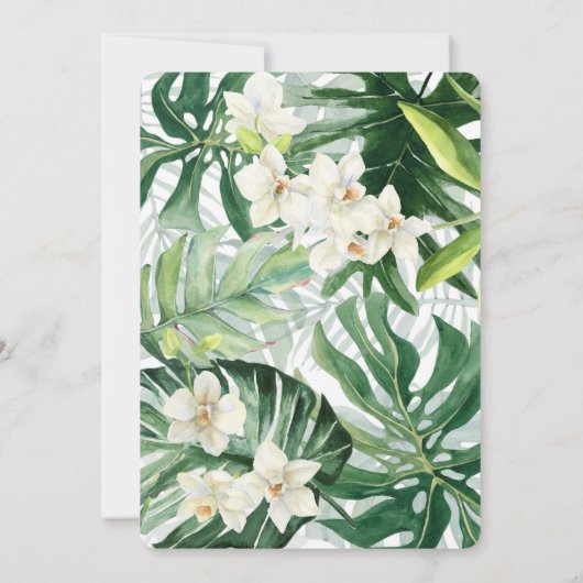 熱帯の葉の洗練された赤ちゃんシャワー 招待状 (裏面)