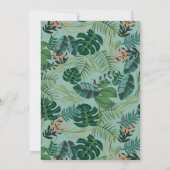 熱帯の葉の眠るナマケモノ赤ちゃんシャワー 招待状 (裏面)